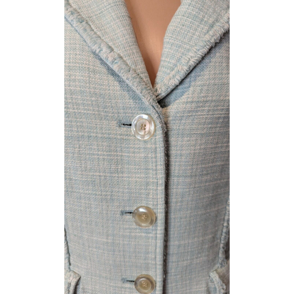 Kasper Blazer Blue And White Linen Rayon Women's Size 10 Career EUC - Picture 4 of 6